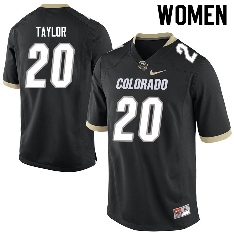 Women #20 Davion Taylor Colorado Buffaloes College Football Jerseys Sale-Black